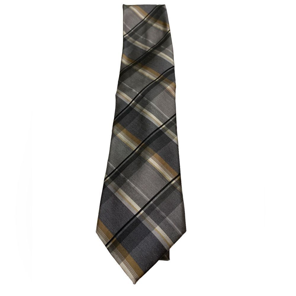 Calvin Klein mens wearhouse gray tan silver plaid X long length 31 inches